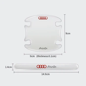 Емблемата на Колата Вратата се Купа Прозрачен Защитен Стикер за Audi A3 A4 B5 B6 A3 8P 8V 8L A5 A6 C5 C6 A1 A7 A8 Q2 Q3 TT Аксесоари - Изображение 2  