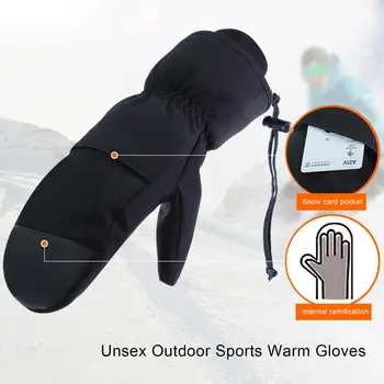 Температурен режим, 1 Чифт Уютни зимни ръкавици за каране на сноуборд, Таен джоб за карти, топли ръкавици, зимни аксесоари - Изображение 2  