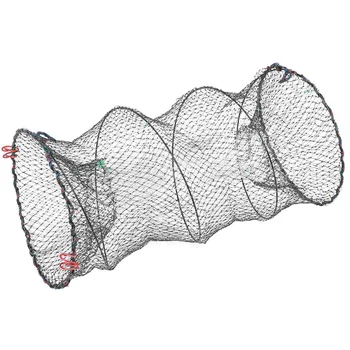 1 бр. Сгъваем мрежа-капан за стръв, преносима риболовна мрежа, клетка за скариди, омари, раци, раци (плътна мрежа), - Изображение 1  