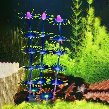 1 бр. Силикон бижу от корали с имитация на пера, ландшафтен дизайн на аквариума, декорация на аквариум с рибки с флуоресцентным ефект - Изображение 2  