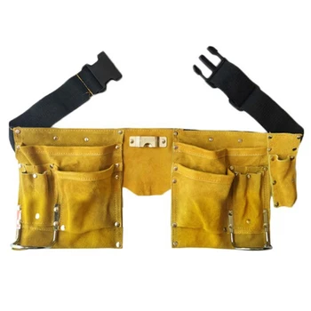 1 бр. поясная чанта за колан Кожен инструмент быстроразъемная обтегач и Чанта за съхранение плотницких строителни инструменти - Изображение 1  