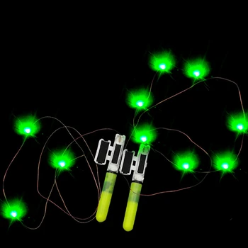 1 комплект Светещи пръчки Със седем невидими топки-лампи, риболов линия с зелена светлина батерия CR425, Флоат за нощен Риболов, Електронен инструмент за въдица на сал - Изображение 1  