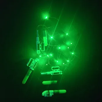 1 комплект Светещи пръчки Със седем невидими топки-лампи, риболов линия с зелена светлина батерия CR425, Флоат за нощен Риболов, Електронен инструмент за въдица на сал - Изображение 2  