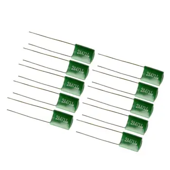 10 броя зелени кондензатори за електрически китари 0.047 / 2A473J За електрическа китара - Изображение 1  