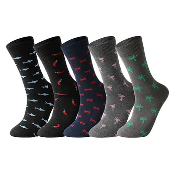 10 чифта чорапи, мъжки чорапи, памучни бизнес Нови модни забавни чорапи с шарките на животните в средата - Изображение 2  