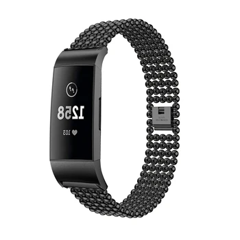18-мм лента за луксозни часовници, каишка от неръждаема стомана, подмяна на смарт часа за Fitbit Charge 3/Charge 4, метална гривна - Изображение 2  