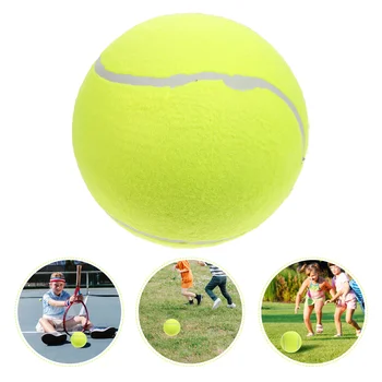 1pc 20cm Надуваем Фланелевый Топката е Голяма Марка Тенис Гумена Топка за Деца, занимаващи се със Спорт на открито (Жълт) - Изображение 1  