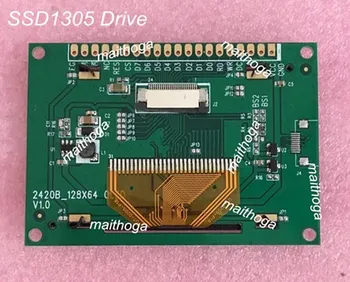 2,4-инчов 20-пинов SPI Син/Жълт /Зелен /Бял OLED-экранный модул SSD1305 SSD1309 Drive IC 128 * 64 I2C / 8-битов Паралелен интерфейс - Изображение 2  