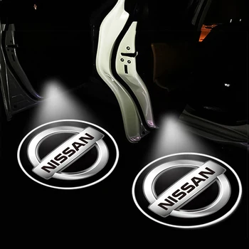 2 бр. Led светлина поздрави на вратата на колата, лазерен проектор с логото на Светия Shadow Light за Nissan juke navara almera x-trail nismo leaf patrol - Изображение 1  