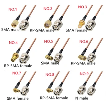 2 бр./лот 10 см Кабел BNC от мъжете към SMA/BNC коляното /направо конектор скок с косичкой RG316 кабел RF мъж към жена - Изображение 2  