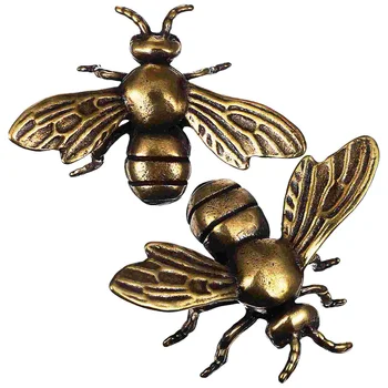 2 броя Декорации за пчели, Пчелен декор Изкуствени пчелите Миниатюрна фигурка пчелите Метални фигурки Настолни фигурки на животни - Изображение 1  