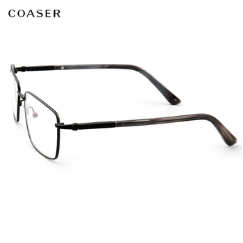 2021 Реколта Широки Модни квадратни очила с пълна оптика, мъжки Метални Дамски слънчеви очила, костюм, лещи за бизнес очила по рецепта на късогледство - Изображение 1  