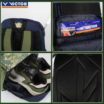 2023 VICTOR спортни сакове, спортни аксесоари, мъжки дамски чанта за ракети за бадминтон чанта за тенис ракети Спортна раница спортна чанта BR3043WDS - Изображение 2  
