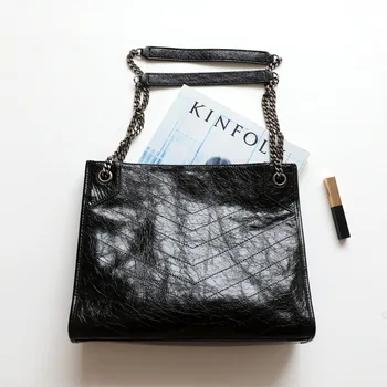 2023 нови дизайнерски чанти-тоут, благородна проста дамска чанта, кожена чанта през рамо, голям капацитет - Изображение 1  