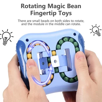 3 цвята, Въртящи се на вълшебния боб за Ново поколение Интелигентна играчка за бургери на пръстите си, на Едро, стреса - Изображение 2  