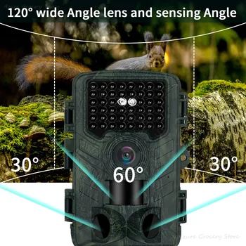 48-Мегапикселова камера, WIFI, камера за лов CX100 Помещение дивата природа с функция за нощно виждане, активируемая движение, градинска камера за лов, фотоловушка - Изображение 2  