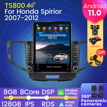 4G LTE 2din Android 11 Carplay за Tesla Вертикално автомобилна стерео радио за Honda Accord 8 2008-2012 Мултимедиен плейър GPS BT - Изображение 1  