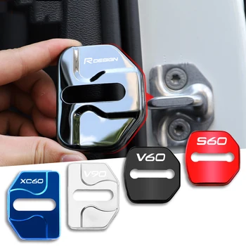 4шт 3D Автомобилен стайлинг Автоматично Заключване на вратите Ключалката на Кутията Аксесоари За Volvo S90 XC60 V40 V90 XC40 XC90 V60 S60 AWD Rdesign - Изображение 1  