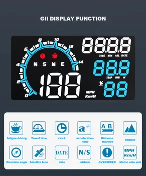 5.5-инчов Автомобилен Общ HUD дисплей G11 GPS Аларма за Превишаване на скоростта на Движение на Автомобилния Дисплей USB захранване за Автомобилна Електроника - Изображение 2  
