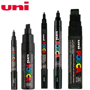 5 бр./лот Uni Posca Paint Marker Pen, 5 Размери на PC-1M 3M 5M 8K 17K Живопис Рисуване на Художествени Маркери На водна основа с акрилни - Изображение 1  