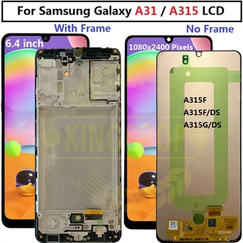6,4 инча за SAMSUNG Galaxy A31 A315 lcd A315F A315F/DS LCD дисплей с сензорен екран възли за Samsung A31 LCD - Изображение 1  