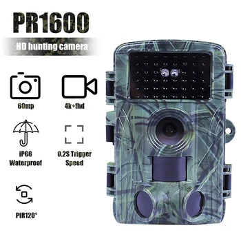 60-Мегапикселова камера, WIFI, камера за лов на открито 4K Wildlife Cam Проследява движението с активирането на инфрачервено нощно виждане Водоустойчив фотоловушка PR1600 - Изображение 1  