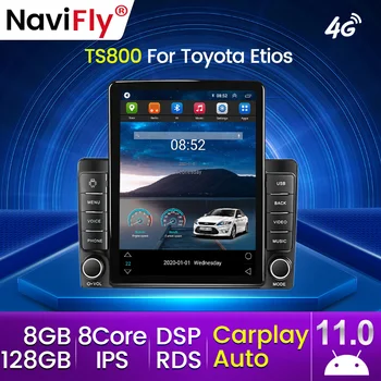 8G + 128G Android 11 Стерео Радио Авто Мултимедиен Плеър за Toyota Etios 2011 + Tesla Style GPS Навигация Интелигентна Система 2DIN - Изображение 2  