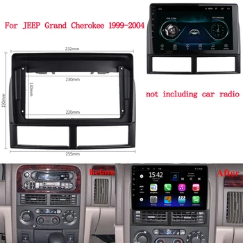 9-инчов универсална автомобилна магнитола панел GPS навигация за Jeep Grand Cherokee 1999-2004 2-Din Автомобили аудиокадра - Изображение 1  