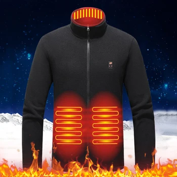 9 нагревателни Зони, интелигентна палто с подгряване, USB зареждане, яке с подгряване, Водоустойчив пуловер с подгряване, 3 режима на температура за пешеходен туризъм, каране на ски - Изображение 1  