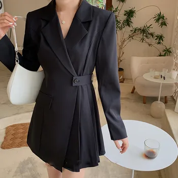 Aelegantmis Модерен Елегантен Блейзери, женски Винтажное Свободно рокля с дълъг ръкав, Дамски Офис рокли в корейски стил, есен 2023 г. - Изображение 2  
