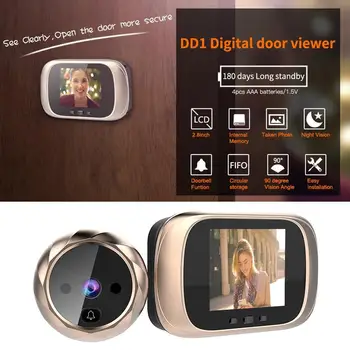 DD1 2,8-инчов цифров звънец за нощно виждане, вратата, шпионка, камера за гледане на крилото на разговора - Изображение 1  