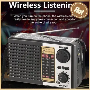 Disaster AM радио FM SW, съвместимо с Bluetooth, 5.0, слънчево disaster радио, джобно слънчево радио за нощуване на открито. - Изображение 1  