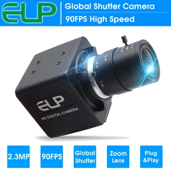 ELP 2-Мегапиксела Високоскоростен уеб-камера с Глобален затвор 90 кадъра в секунда Mini UVC USB2.0 AR0234 с Ръчно Увеличение на 5-50 mm/2,8-12 мм с променливо фокусно разстояние - Изображение 1  