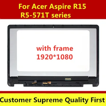 FHD LCD дисплей, Сензорен Стъклен Дигитайзер В Събирането + Рамка за Acer Aspire R15 R5-571T R5-571T-76 ММ R5-571T-74PG R5-571T-73NE - Изображение 1  
