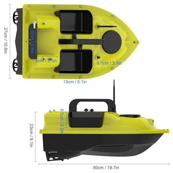 GPS Риболовна Лодка за стръв с 3 Контейнери за Стръв Автоматична Лодката за стръв с Дистанционно управление на 400-500 м и 16 Точки за позициониране GPS - Изображение 2  