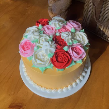 Greasource 1: 1 Имитация на хляб за торта в розова градина, демонстрация на модели кафе, подпори за печене на десерти желейных - Изображение 2  