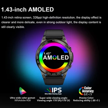 IWO Pro DM50 Смарт часовници Спортни IP68 Водоустойчив AMOLED HD с пълен сензорен екран Мъжки Bluetooth разговори с акумулаторна батерия 400 ма Умен часовник - Изображение 2  
