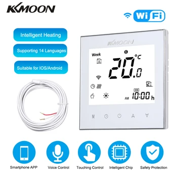 KKmoon Цифров външен WiFi термостат за системи за електрическо отопление, сензор за въздуха в пода, регулатор на температурата в помещението - Изображение 1  