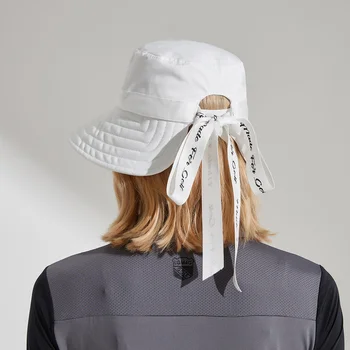 LG Лятна Солнцезащитная Рибарска шапка Дамски Висококачествена Спортна шапка за активна почивка, със защита от ултравиолетови лъчи, шапка за голф, шапка за катерене с панделка-лък - Изображение 2  