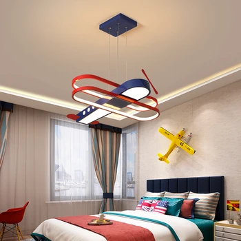 Led полилей-хеликоптери, висящи осветителни тела за хол, спалня, трапезария, стая за момчета и момичета, жълти, сини висящи лампи за детска градина - Изображение 2  