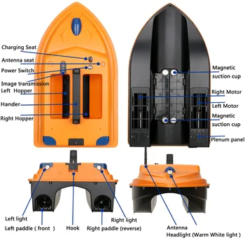 MAOTEWANG GPS RC Лодка за Стръв 500 М Дистанционно Управление на Круизна Лодка 3 Кг Стръв Двойна Нощна Светлина Стръв за Риболов Умен RC Риболов на Търсещия Лодка - Изображение 2  