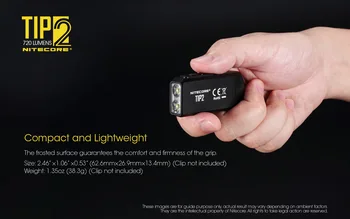 NITECORE TIP2 720 лумена USB акумулаторна ключодържател-фенерче FL-NITE-TIP2 - Изображение 2  