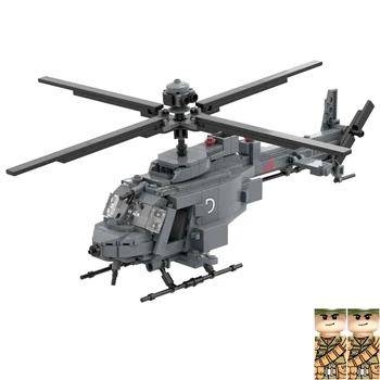 OH-58D Лесен Въоръжен Разузнавателен Хеликоптер на Военно Оръжие Градивен елемент на Играчки Тухлена Модел с 2 Войници Нови Подаръци - Изображение 1  