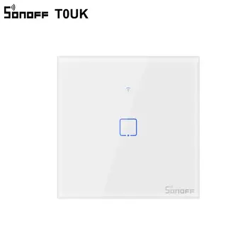 SONOFF T0 UK Wifi Smart Switch 1/2/3 Gang Безжични сензорни стенни ключове за осветление в обединеното кралство, приложение, гласово дистанционно управление за автоматизация на дома, комплект - Изображение 2  