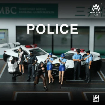 TIME MICRO More Art 1: 64 Полицай и служител на полицията Мини-фигури от смола за показване на диорами модел на спортен автомобил, от колекцията и подарък - Изображение 1  