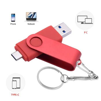 USB 3.0 TYPE C USB Флаш памет OTG Pen Drive 512 GB 256 GB 128 GB, 64 GB, 32 GB, 16 GB USB-устройство 2 в 1 Високоскоростни Водоустойчиви Карта - Изображение 2  