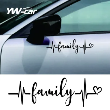 Vinyl стикер Family Heartbeat, вырезанная печат, Автомобили стикер, Водоустойчив Автодекоры на автомобил, Броня, задното стъкло, Лаптоп - Изображение 1  