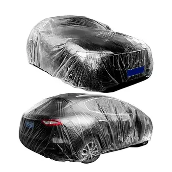 Авто прахоустойчив калъф Надежден автомобилен водоустойчив калъф Прозрачен автомобили облекло Авто водоустойчив калъф външна и Вътрешна защита на автомобила Прахоустойчив - Изображение 2  