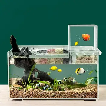 Аквариум с рибки, прозрачен аквариум с отрицателно налягане, лесен акрилни обърнати над водата на Аквариума с рибки, аквариуми и риби - Изображение 2  