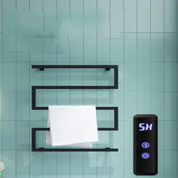Бантовидный Електрическа лира за баня от неръждаема стомана 304, Закачалка за полотенцесушителя за душ, стаите са с подово може да настроите времето / температурата - Изображение 1  